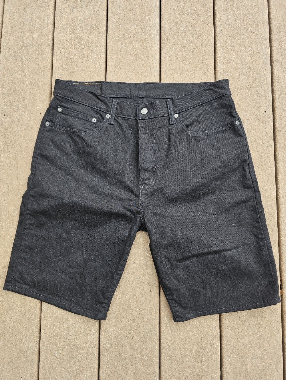 Levis Mens Black Denim Shorts 36